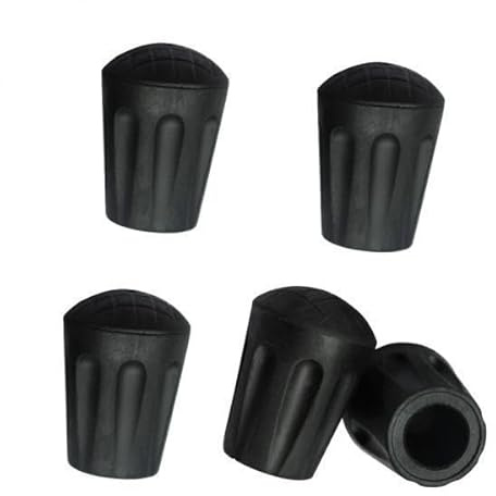 predolo Premium Wanderstock Spitzen, Stockschutz, Outdoor Essentials, 30 mm Durchmesser, Schwarz, 2 STK