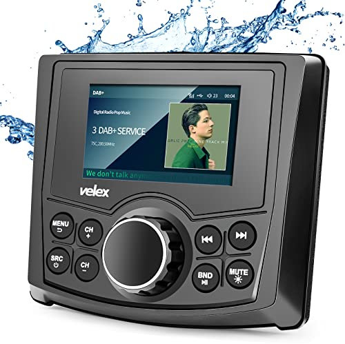 Marine Stereo, Media Player with 2.4G Remote DAB + / FM/AM mit Bluetooth-Streaming,für Yacht, Boot, UTV, ATV, Powersport, Spa