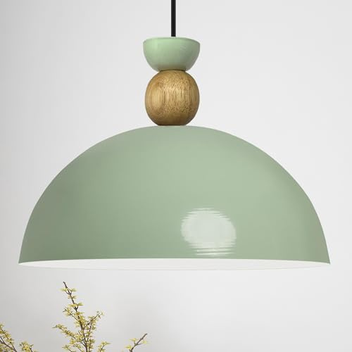 bamyum Yimpi Küchenlampe Hängend Vintage Ø30 cm, Lampenschirm Hängelampe Esstisch Wohnzimmer, Küchenlampe Hängend Minzgrün, Hängelampe Küche, Pendelleuchte Wohnzimmer, Pendelleuchte Vintage Industrial