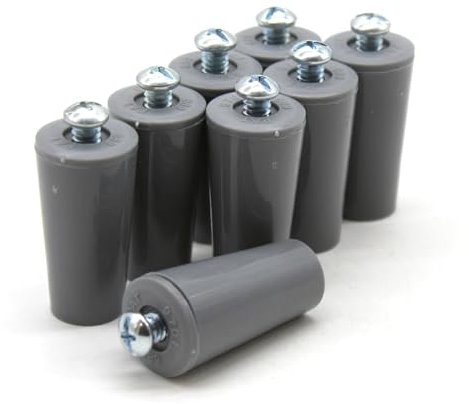 DOJA Barcellona | Fermi per Tapparelle | Confezione da 8 | Ferma Tapparelle Grigio | Fermi di Arresto | 60 mm | PVC | Fermi per Tapparelle Avvolgibili | Accessori Pezzi di Ricambio per Avvolgibile