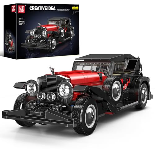 Mould King 10114 Classic Cars Building Kits, MOC Vintage Car Model Building Blocks Set, Gift for Age 14+/Adult Collections Enthusiasts(1308+ Pieces, Static Version)
