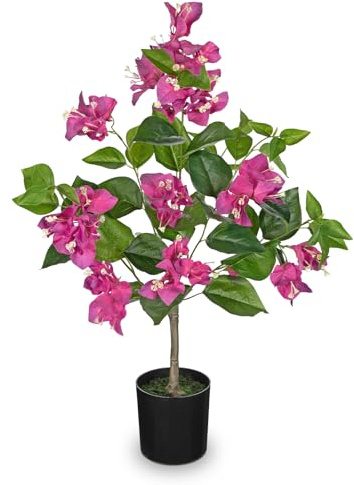 Arborus Künstliche Frühlingblumen 65 cm Kunstblumen wie Echt im Topf | Künstlicher Drillingsblume Bougainvillea Dekoblumen Künstliche Blumen für Regal Tisch Wohnzimmer Schlafzimmer Deko
