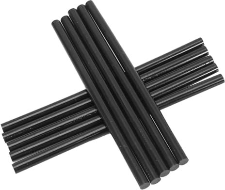 Heißklebestift, Kunstklebstoffe, Pasten, Heißklebestifte, 10-teiliges Set, 77 x 150 mm, bunte Heißklebe-Bastelstifte für 20 W, kleine Leistung (Schwarz)