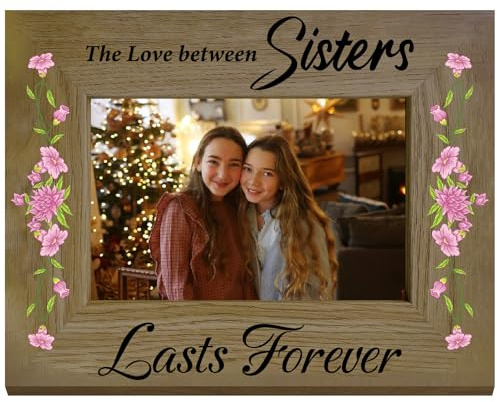 CREATCABIN Wooden Photo Frame 4 x 6 Standing Wall Mounted Vintage Desktop Wall Decor Picture Frames with Adjustable Kickstand Photos Portrait Display for Anniversary Sisters Keepsake