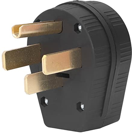 Fiche coudée à lame droite Resefinem NEMA 14-50p 50 A 125 V 250 V sortie 4 fiches pour générateur de sèche-linge et cuisinière PA66 plastique laiton