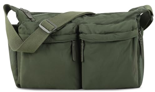 Nylon Crossbody Messenger Bag für Schule, Damen, große Umhängetasche, Hobo-Tragetasche, leicht, Computer-Crossbody-Tasche
