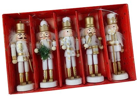 Zerodeko 5pcs Christmas Nutcracker Pendant Wooden Doll Hanging Ornament Christmas Decorations Nutcracker Puppet