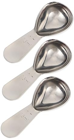 FONDOTIN Cuillères Doseuses en Acier Inoxydable 3 Pièces Cuillères à Café Courtes Mesurette Cuisine pour Café Sucre et Poudre Ustensiles pour Famille et Restaurants