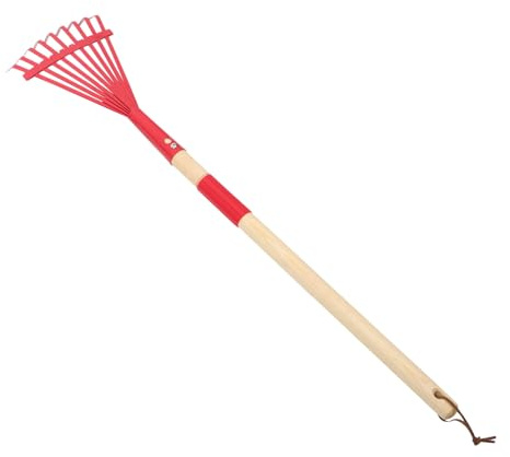 ifundom 2 Stück Abnehmbarer Holzgriff Rake Kleiner Gartenrechen Zinken Gras eng Kind rasenkanten Bodennivellierung Kleiner Rechen für die Gartenarbeit kleine Gartenrechen Eisen rot