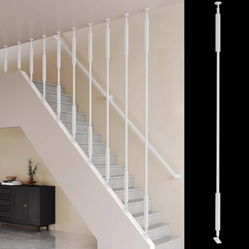 Kit de balustre d'intérieur réglable en métal pour escaliers inclinés 106,7 cm Colonne de balustrade blanche Parfait pour la maison, la villa et le loft