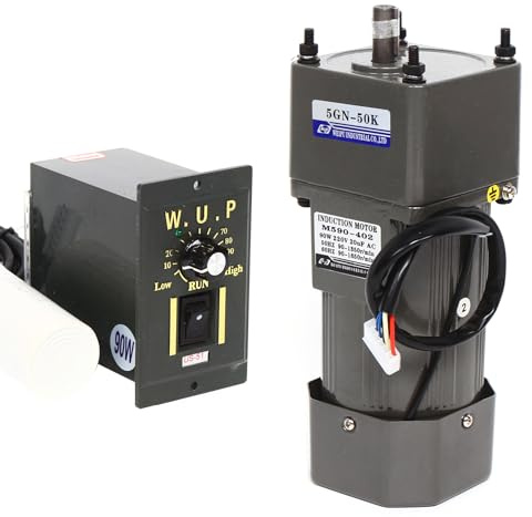 CHIMHOON 220V 90W 50K Gear Motor, 0-27RPM AC Gear Motor Reducer, Elektromotor, Getriebemotor mit Drehzahlregler CW/CCW, Electric Variable Speed Controller, Industrie Elektromotor