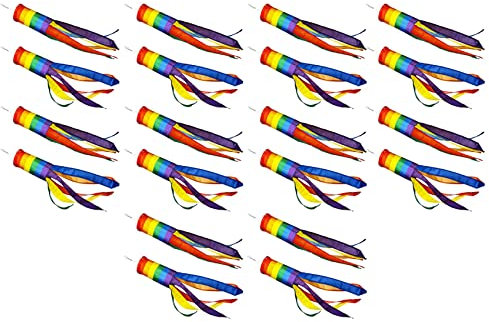 Sxmrmnx 20 Pieces Windsock Colorful Hanging Decoration Windsock for Outdoor Hanging