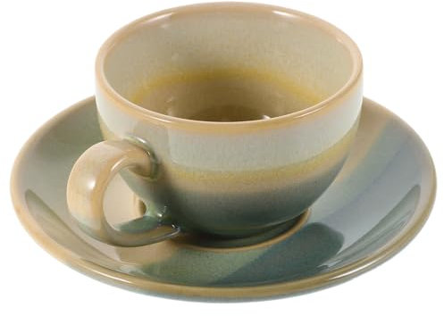 JECOMPRIS Juego de Taza de Café Espresso de Cerámica Vintage con Platillo, Capacidad 90 Ml, Diseño Único y Elegante, Adecuado para Té y Leche en Oficina