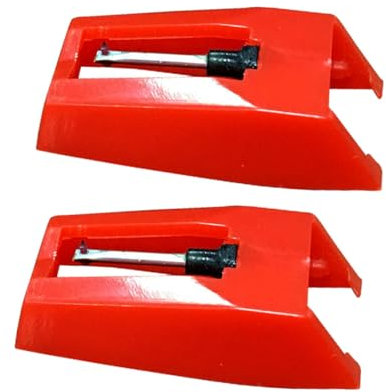 HAMPPLIES 1 paire Aiguille de Remplacement pour Gramophone Rouge Vintage Kit Stylus Aluminium pour Platine Vinyle de Haute Qualité et Installation Facile
