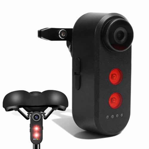 SENECESLI Bike Rückblick Kamera mit Rücklicht, 1080p Fahrradvideocorder mit 5000 mAh wiederaufladbarem Akku für Mountain Roadbike, E Bike (64G)