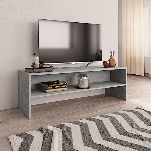 ROMHZKS TV-Schrank Betongrau Fernseher kommode tv möbel tv ständer kommode 120x40x40 cm Holzwerkstoff