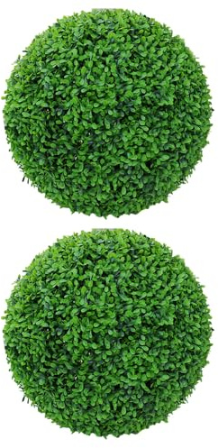 Packool Erdnussblattkugeln, 38 cm Durchmesser, realistische Pflanzen, ganzjährige Dekoration, einfache Montage, 2er-Pack künstliche Topiary-Kugeln für den Außenbereich