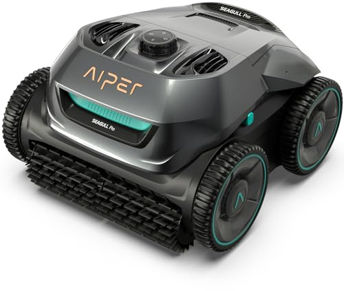 AIPER Seagull Pro Cordless Robotic Pool Cleaner, WavePath Navigation, Wall-Climbing, Quad-Motor, 150 mins Runtime for Inground Pools up to 1,600 sq.ft, ZT6002 (Renewed)
