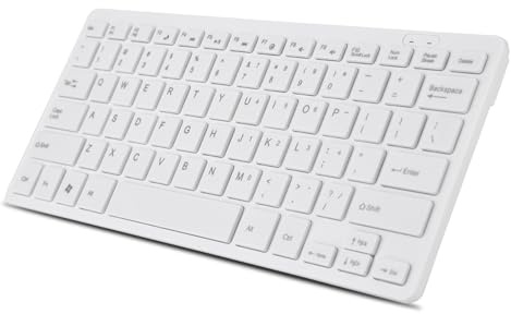 Cosiki Mini Clavier Filaire USB Compact 78 Touches pour Ordinateur Portable, Transmission Stable, Plaisir Visuel pour Le Travail de Bureau (White)