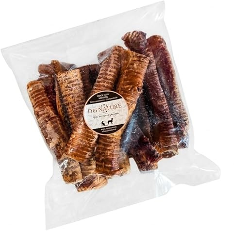 Dei NATURE Trachea di Manzo Naturale Lunghezza 30 cm Confezione da 1 kg, Masticativo per Cani, snack Naturale, Dieta Barf