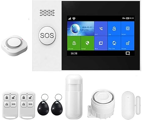 Sistema di allarme, Tuya Wireless Home GSM Monitoraggio domestico Cintura di sicurezza Rilevatore di movimento Sensore di allarme antifurto Controllo APP Sup(Set 2)