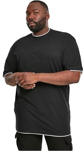 Urban Classics Herren Bekleidung Contrast Tall Tee, Black/White, XXXXXXL, TB029A