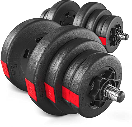 Hop-Sport Kurzhanteln 2er Set - Hanteln Set - Gewichte 20kg / 40kg - Hantelstange 30mm mit Sternverschlüssen, gerändelt (2 x 20 kg)