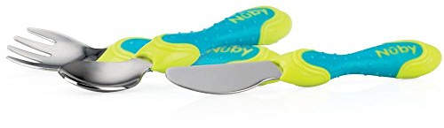 Nuby ID5433 Löffel, Gabel und Messer aus Edelstahl, 12 Monate
