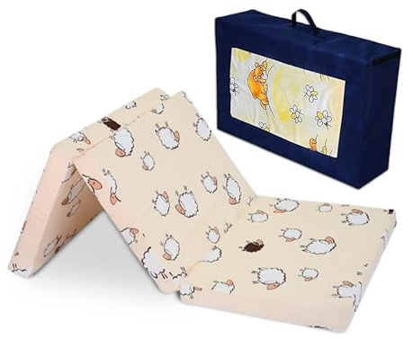 Best For Kids Matratze für das Reisebett 120 x 60 x 6 cm inkl.Transporttasche mit Kinder-Rollmatratze Kindermatratze in 4 Farben, Reisebettmatratze mit Tragetasche (Orange)