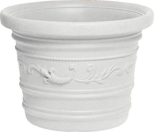 Papillon Vaso Tondo FESTONATO Ø 80 cm Colore Bianco in Resina con Doppio Bordo