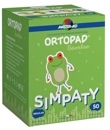MASTER AID Ortopad Simpaty Regular - Cerotti Colorati Oculari per Bambini - Cerotto Occlusore Occhio Bambini per il Trattamento di Occhio Pigro e Strabismo - 1 Confezione da 50 Pezzi - 8,5 x 5,9 cm