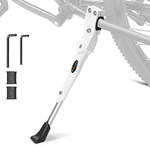 TOPCABIN Fahrrad Seitenständer Fahrrad Ständer Hinterbauständer Einstellbarer Universal Fahrradständer für 22-24-26-27-28 Zoll und 700c Mountainbike Rennrad Faltrad (Weiß)