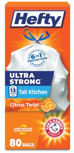 Hefty Ultra Strong Tall Kitchen Trash Bags - Citrus Twist, 13 Gallon, 40 Count