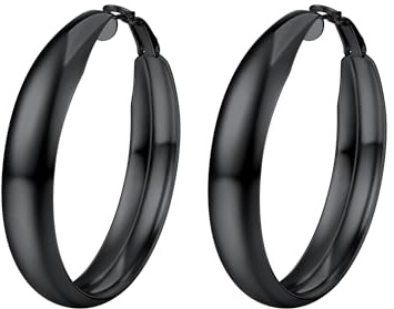 PROSTEEL Damen Creolen Ohrringe, Edelstahl 40mm/60mm Runde Kreis Kreolen Hoop Earrings einzigartiges Ohrschmuck Accessoire für Frauen Mädchen
