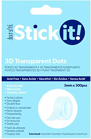 Klistra fast! 3D genomskinliga extra små prickar 3 mm - 300 st
