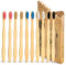 Cepillo de Dientes de Carbón de Bambú 10 PAQUETE - 5 Colores Cerdas Suaves Naturales de Cepillo de Dientes de Bambú - Cepillo de Dientes de Bambú Ecológico Biodegradable para Uso Familiar