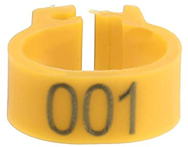 100 Teile/Beutel Vogel Bein Bänder Ringe, Kunststoff Geflügel Bein Bänder Langlebig Clip-on Ring für Vogel Küken Enten Huhn(Gelb)