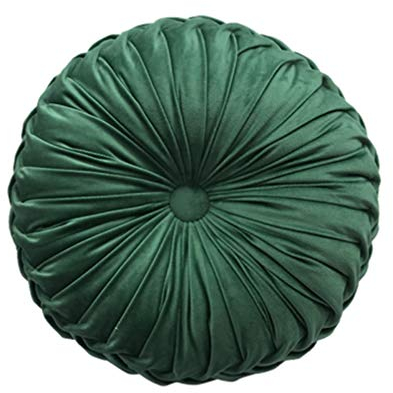 BESPORTBLE Plissee Rundes Kissen Dekorative Kürbiskissen Samt Dekoration Haushaltssofa Wohnzimmer Kissen Wurfkissen (Dunkelgrün)