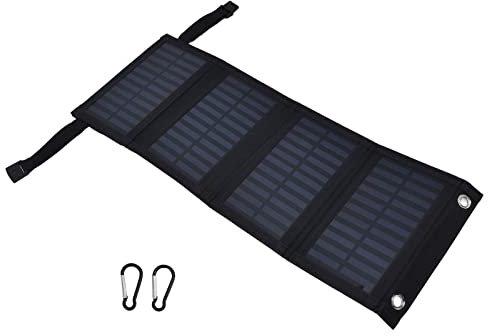 Dekaim 20W tragbares Solarladegerät 2A 5V Hohe Umwandlungsrate Solar 4 Falttasche mit USB-Ausgang, wasserdichtes Panel-Solarladegerät für Camping und Rucksackreisen, Mobiltelefon