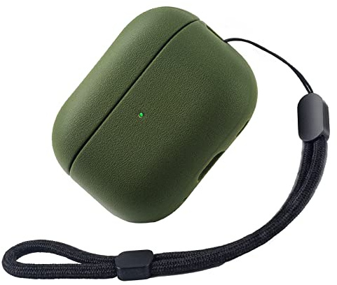 Teyomi TPU Hülle für AirPods Pro 2. Generation, Schutzhülle für Apple Airpods Pro 2 mit Handschlaufe, Texturdesign Airpods Pro 2 Case (Militärgrün)