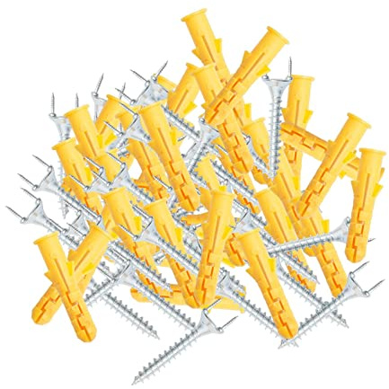 F Fityle 50 chiodi per battiscopa, viti a doppia estremità con tassello a vite, chiodi senza cuciture, chiodi speciali autofilettanti per battiscopa, 3,5mm