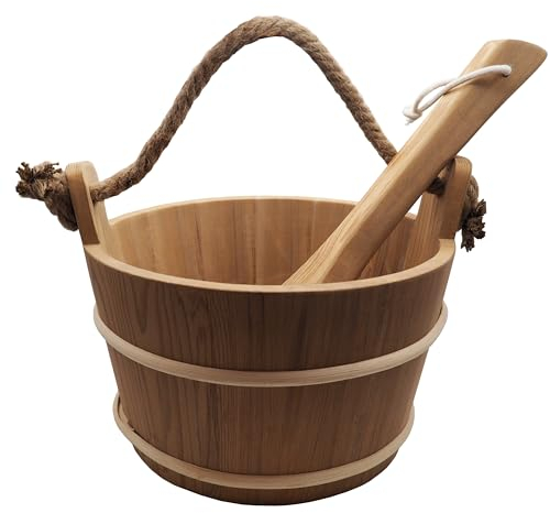 HSE Cedar Large 6L Sauna Bucket & Ladle (6L, Red Cedar)