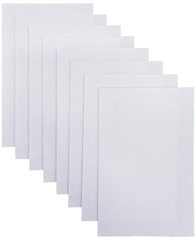 Jtnohx Stiff Felt Fabric for Crafts, 2mm Thick Colour Felt Sheets, 8 Pcs 20x30cm Craft Fabric for Sewing & DIY Projects(White)