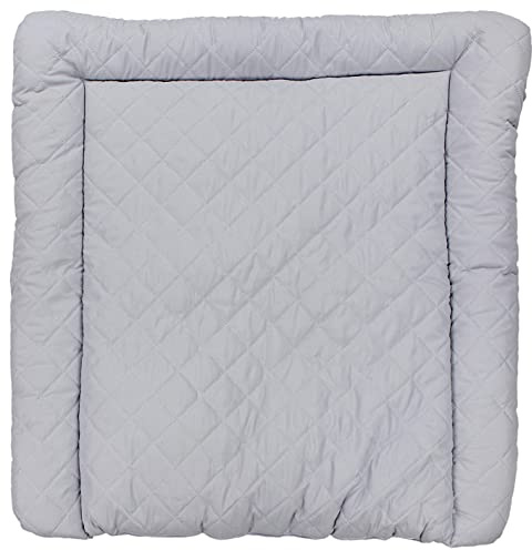 TupTam Baby Wickeltischauflage mit Baumwollbezug Gemustert, Farbe: Grau Gesteppt, Größe: 70 x 70 cm