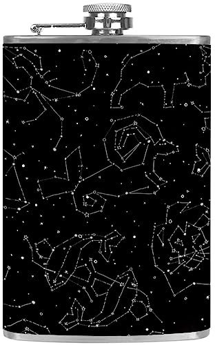 Flasque avec entonnoir Flacons personnalisés,constellation,Petit flacon portatif en acier inoxydable pour l'alcool