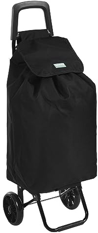 Rainberg 50Ltr Lightweight 2 Wheels Shopping Trolley, Hard Wearing & Foldaway Trendy Folding, Collapsible Push/Pull Carts for Easy Storage (Black)