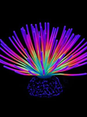 Pawfly acquario imitativo arcobaleno riccio di mare palla ornamento artificiale in silicone con effetto luminoso per serbatoio di pesce decorazione del paesaggio