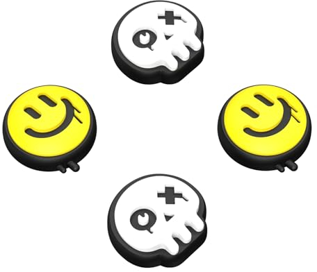 PlayVital Joystick Caps for Nintendo Switch, Switch Lite & OLED Joycon - Happy & Gloomy Style B Silicone Thumbstick Caps