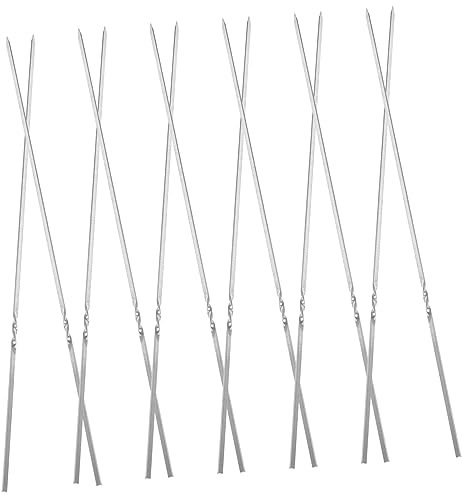 Alipis Lot de 50 Brochettes à Viande en Acier Inoxydable avec Pics Plats pour Grillades