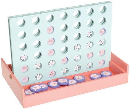 Wooden Board Game - 4 in a Row, Classic Four in a Line Connect Find 4 Wooden Game - Early Development & Activity Toys by Orange Tree Toys